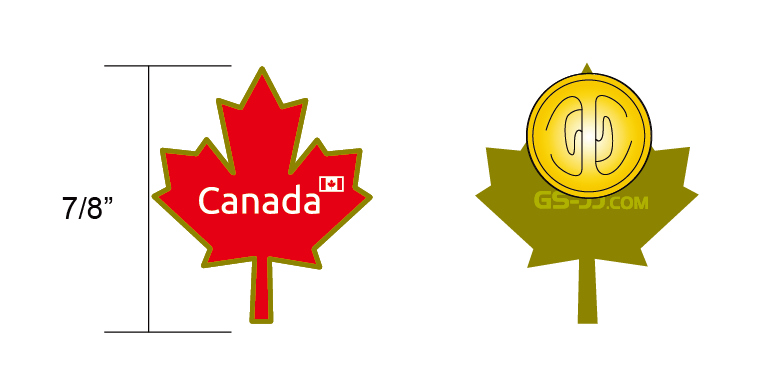 0.875 inches Canada flag pins