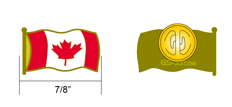 0.875 inches Stock Canada flag pins