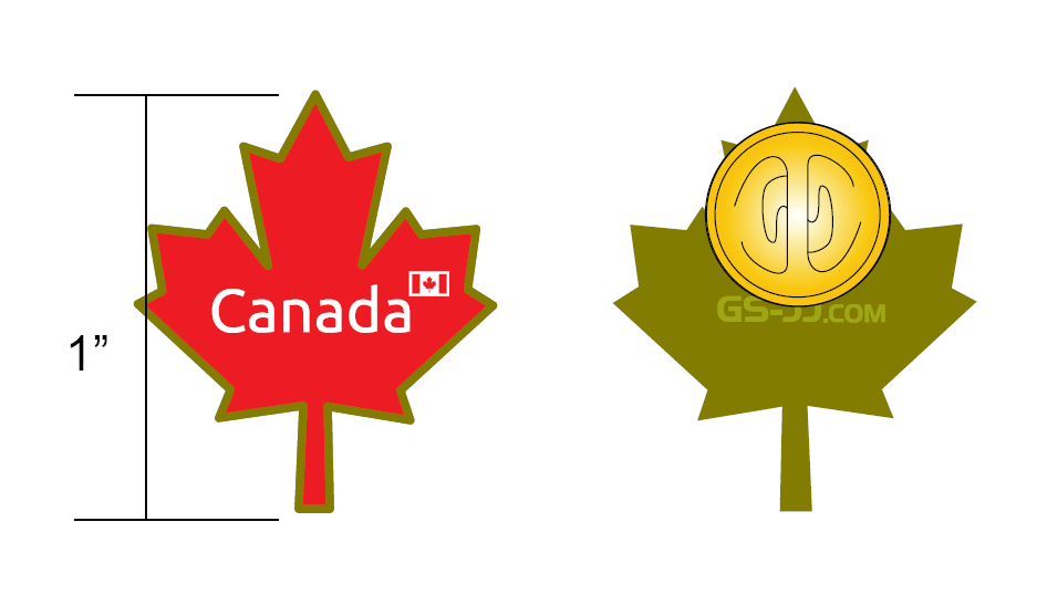 1 inches Canada flag lapel pins