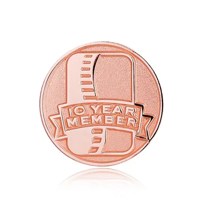 Die struck pins for 10 year member