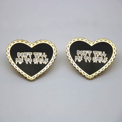 Hard enamel pins for heart shape