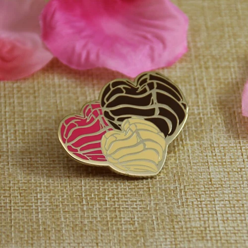 Enamel pins for heart shape
