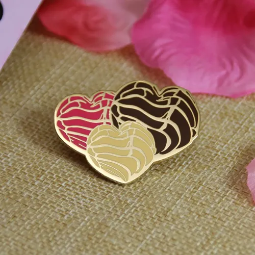 Enamel pins for heart shape