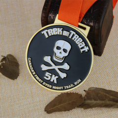 Custom Race Medals for Night Trail Run-Human Skeleton