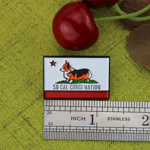 Kelly Corgi Flag lapel pins