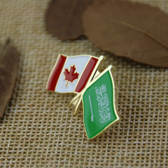 Soft Enamel Lapel Pins for Canadian and Arabian Flags