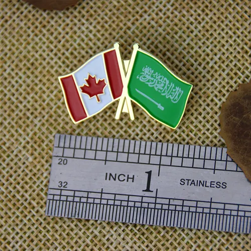 Soft Enamel Lapel Pins for Canadian and Arabian Flags