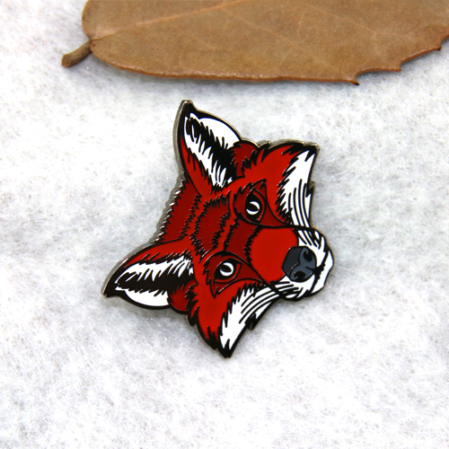 Red Fox Cloisonne Pins