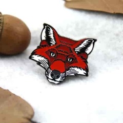 Red Fox Cloisonne Pins
