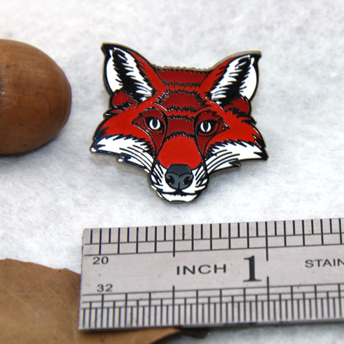Red Fox Cloisonne Pins