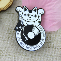 Soft Enamel Pins for Music Cat