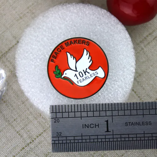 Soft Enamel Pins for Peace Dove