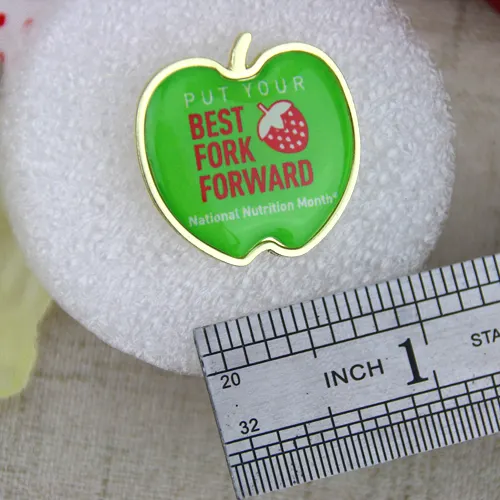 Custom Made Lapel Pins for Green Apple