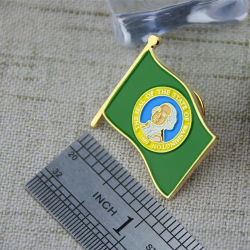 Soft Enamel Pins for Washingtong Flag