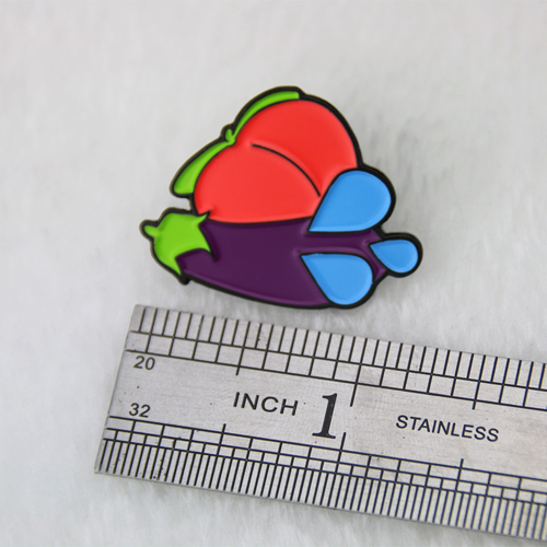 custom enamel pins for Eggplant and Peach