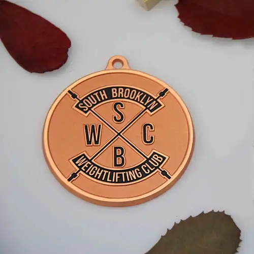 Weightlifting Club Custom Sandblast Medals