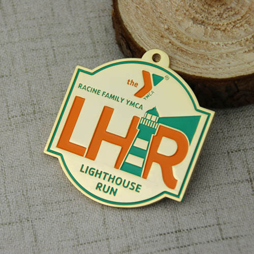Light House Run Custom Gold Medals