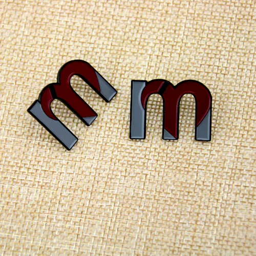 the letter M Enamel Pins