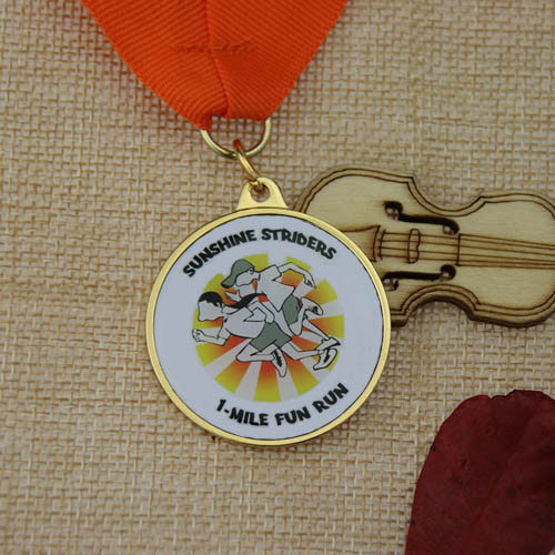 One Mile Fun Run Custom Gold Medals