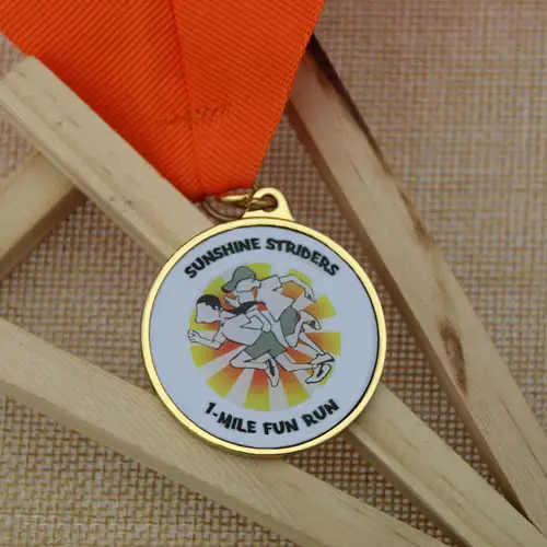 One Mile Fun Run Custom Gold Medals