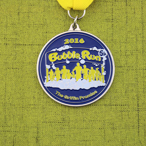 Bubble Run Custom Soft Enamel Medals