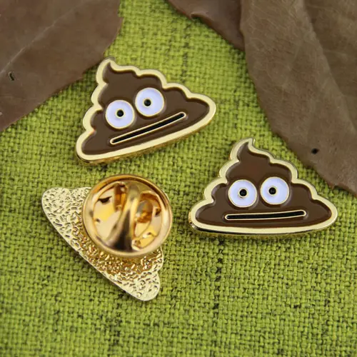 Poop Emoji Lapel Pins