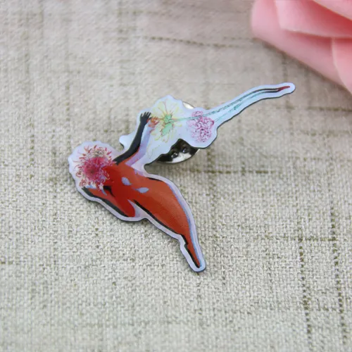 Fairy and Chrysanthemum Lapel Pins