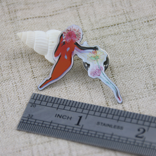 Fairy and Chrysanthemum Lapel Pins