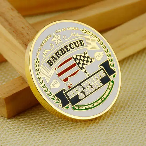Red, White and Blue BBQ Custom Coins
