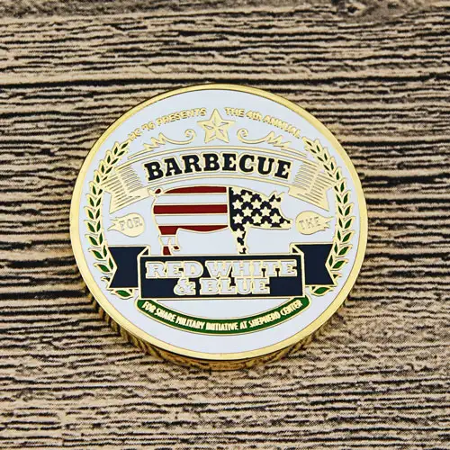 Red, White and Blue BBQ Custom Coins