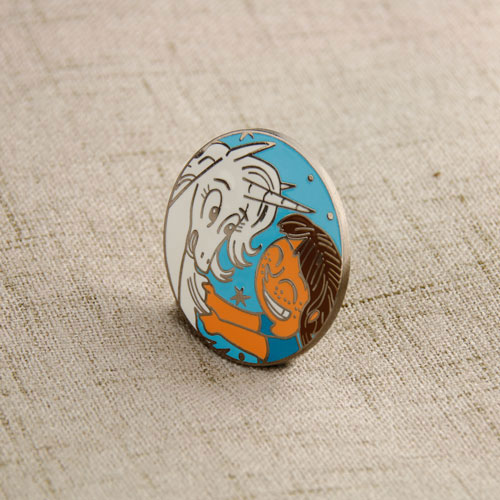 Girl And Unicorn Custom Hard Enamel Pins