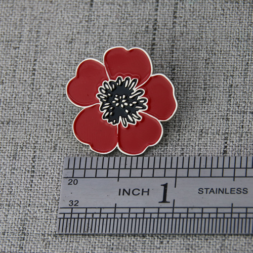 Poppy Flower Lapel Pins