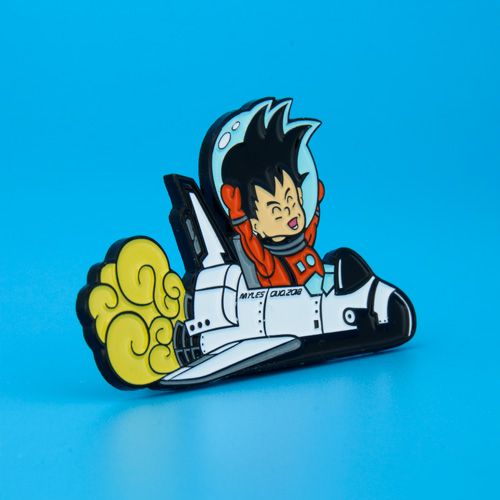 Myles Space Rocket Ship Lapel Pins