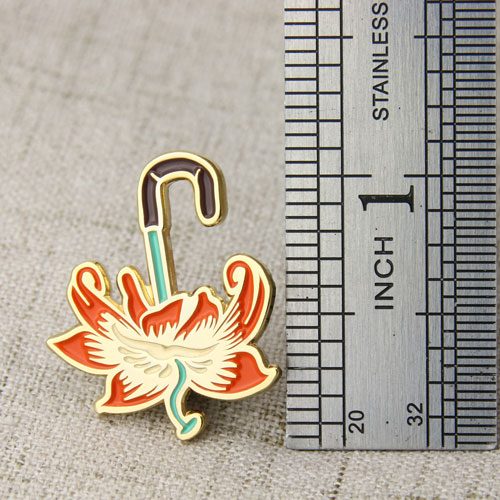 Flowers with Umbrella Lapel Pins