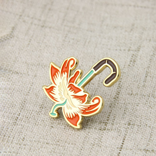 Flowers with Umbrella Lapel Pins