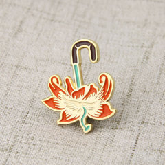 Flowers with Umbrella Lapel Pins