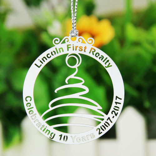 Lincoln First Realty Etched Ornaments