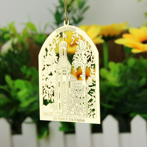 Wheaton College Custom Etched Ornaments