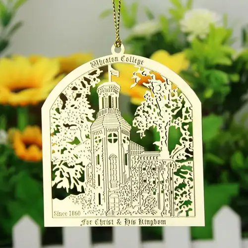 Wheaton College Custom Etched Ornaments