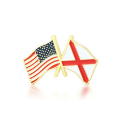 Alabama and USA Crossed Flag Pins