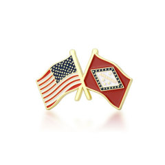 Arkansas and USA Crossed Flag Pins
