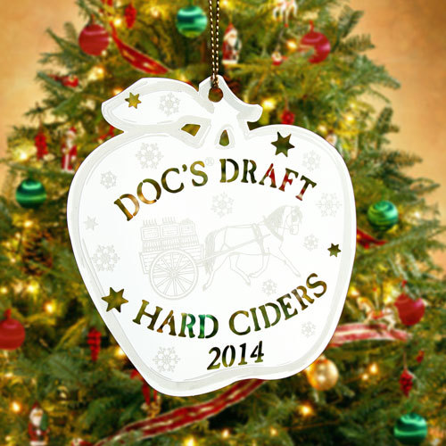 Doc’s Draft Hard Ciders Custom Etched Ornaments