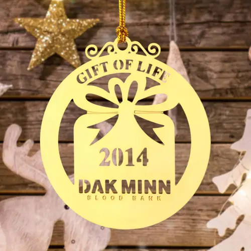 DAK MINN Blook Bank Etched Ornaments