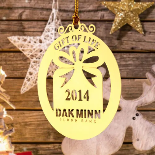 DAK MINN Blook Bank Etched Ornaments