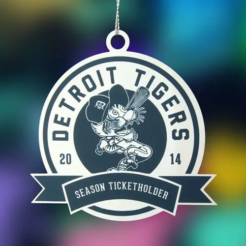 Detroit Tigers Etched Ornaments