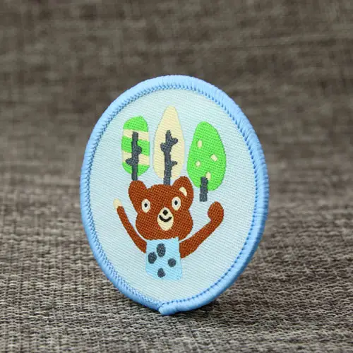 Custom Blue Bearland Woven Patch