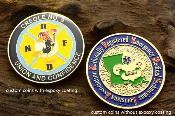 Epoxy vs No Epoxy Custom Coins