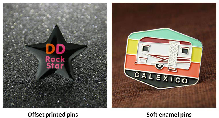 Offset Printed Pins vs Soft Enamel Pins