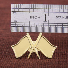 Double Flags Lapel Pins 