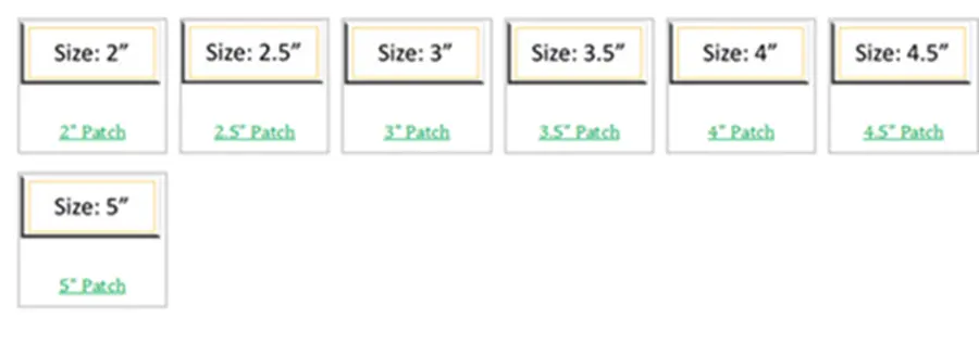 size of patches size of patches